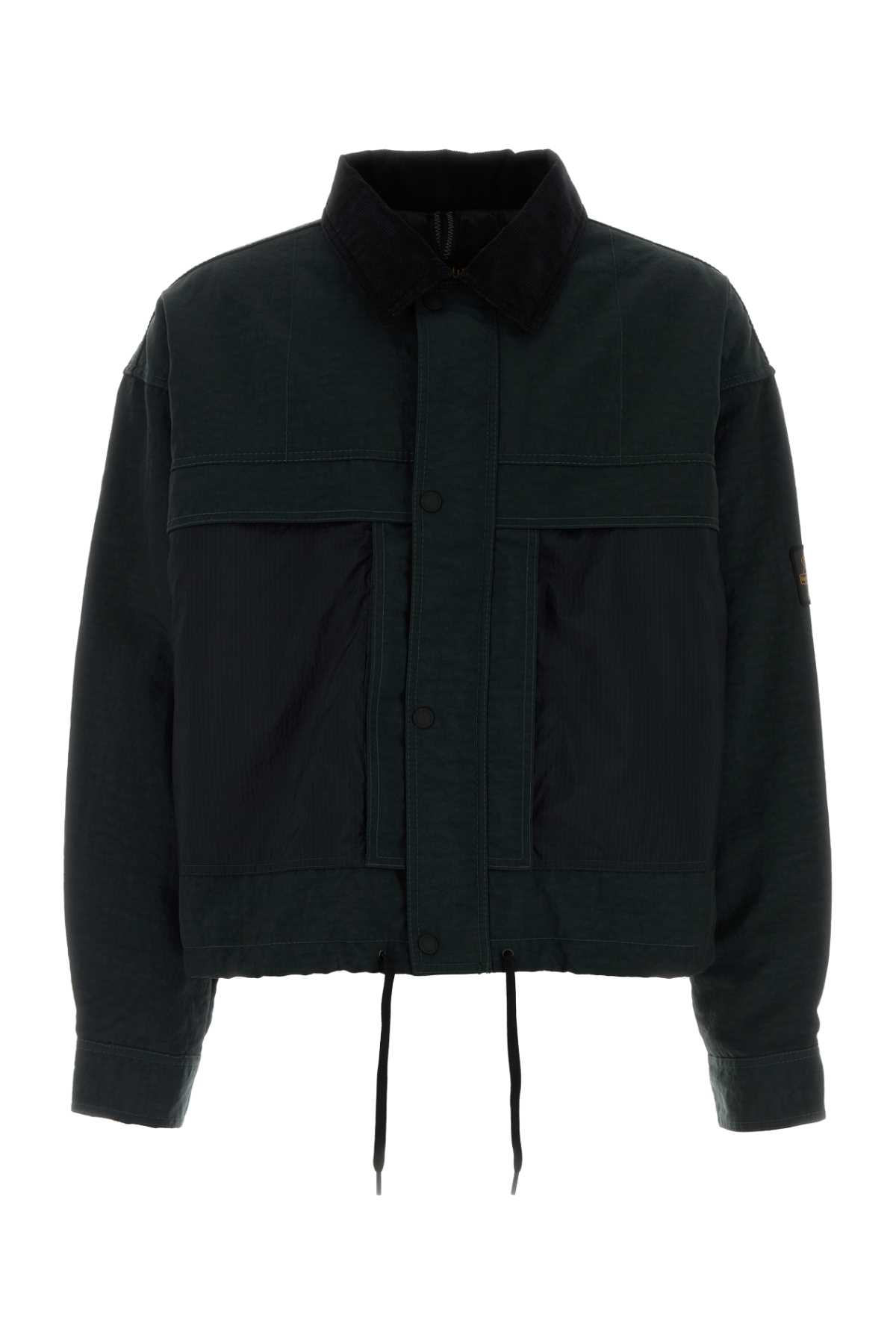Refrigiwear Bottle Green Nylon Tobias Jacket In Black