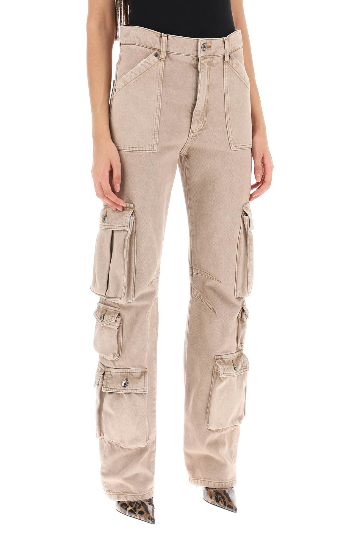 Shop Dolce & Gabbana Cargo Jeans In Lived-in Denim In Variante Abbinata (beige)