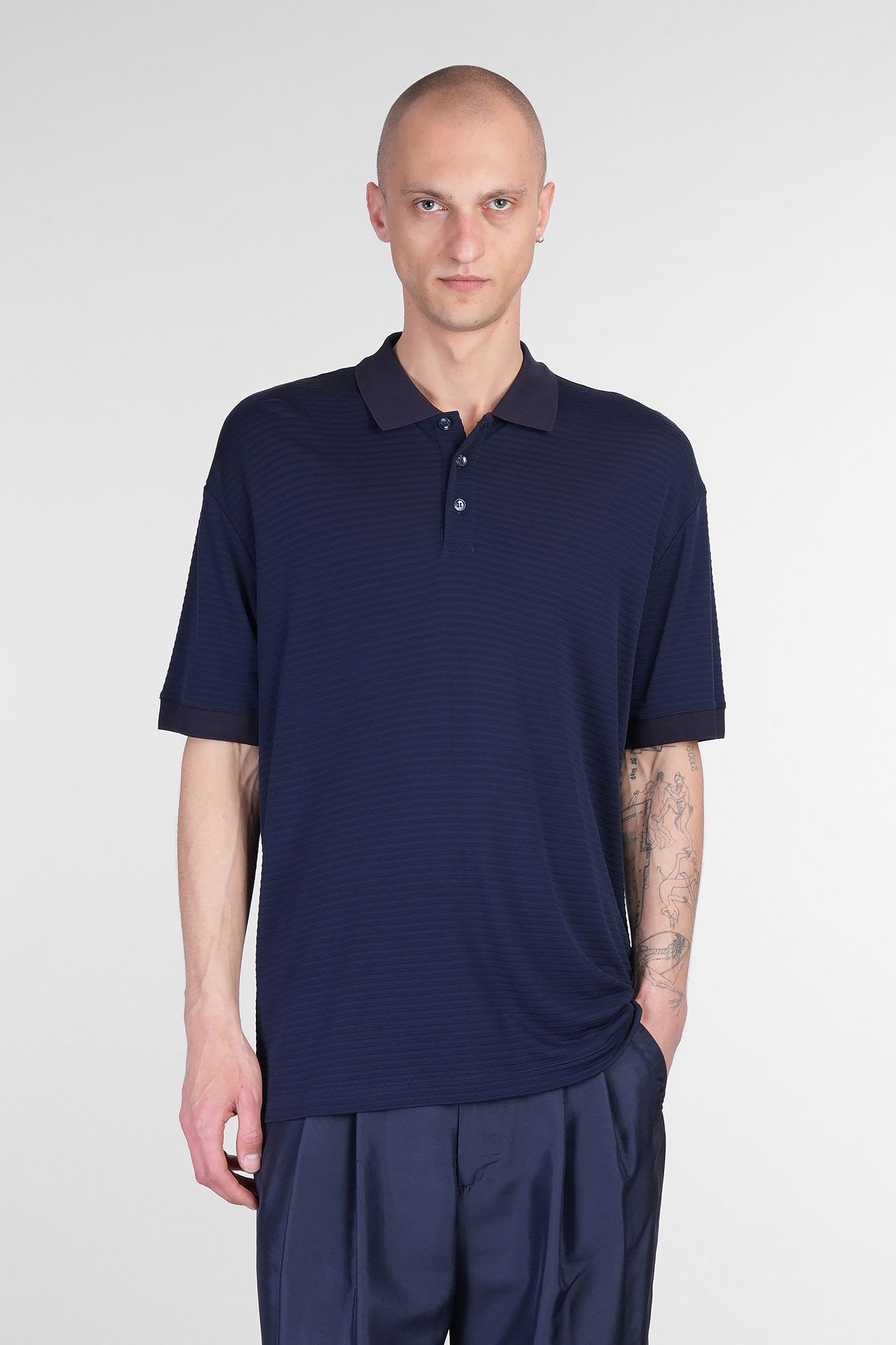 Polo In Blue Viscose