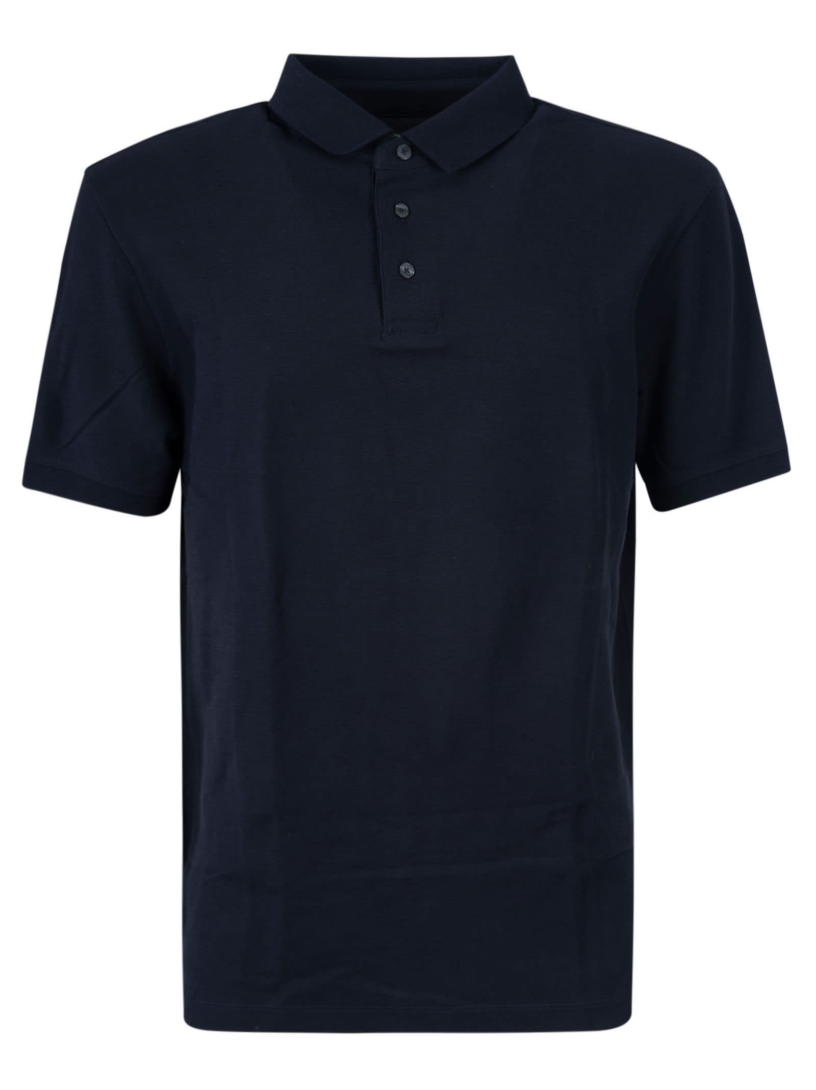 Shop Emporio Armani Buttoned Polo Shirt In Blue