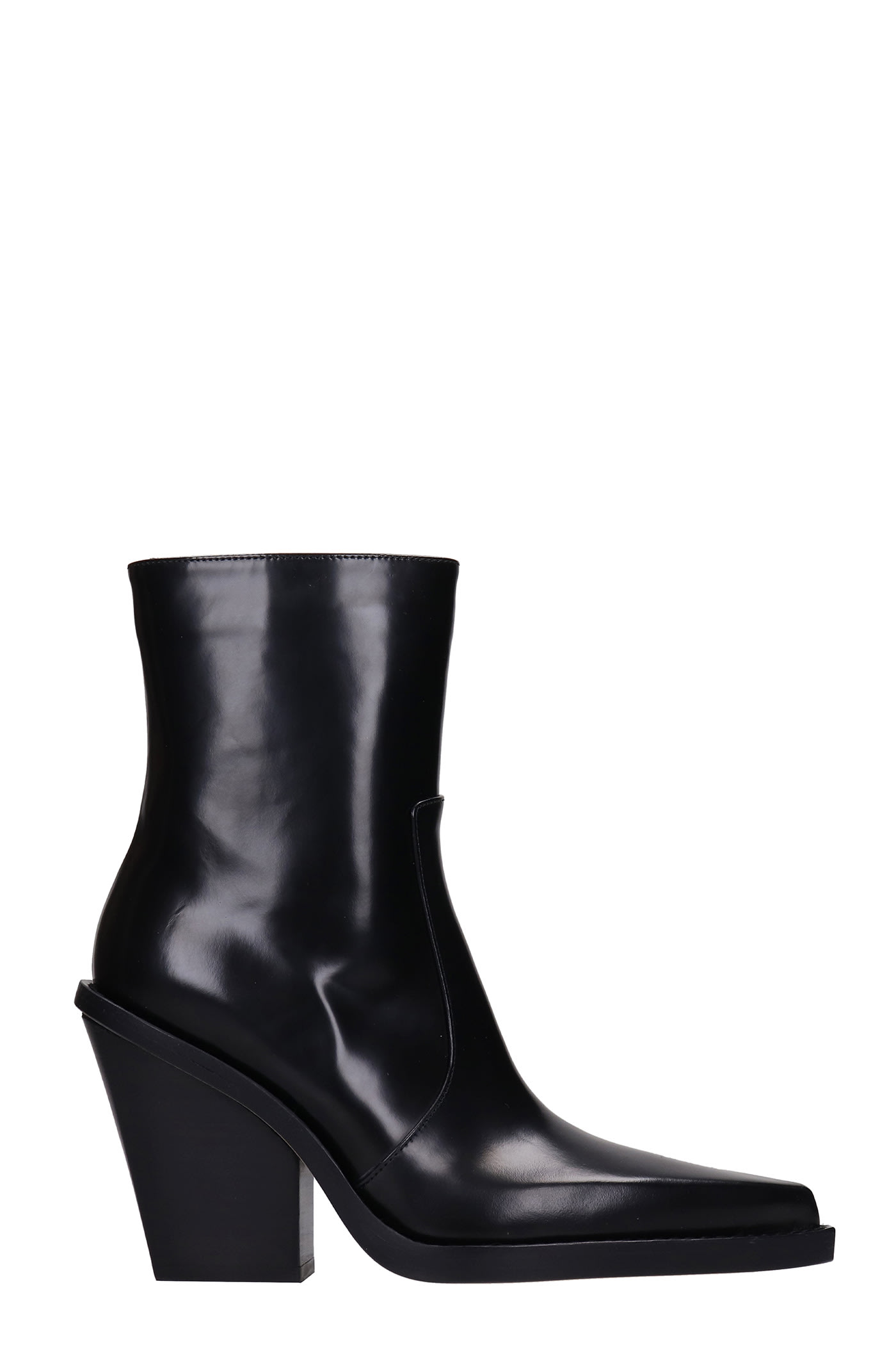 Paris Texas Rodeo Texan Ankle Boots In Black Leather