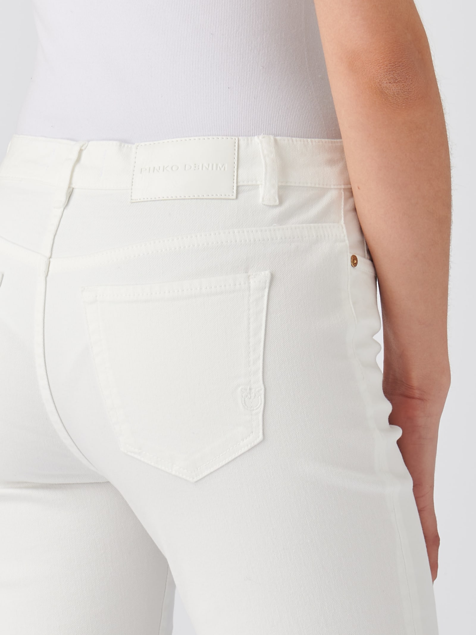 Shop Pinko Brenda Bootcut Jeans In Bianco
