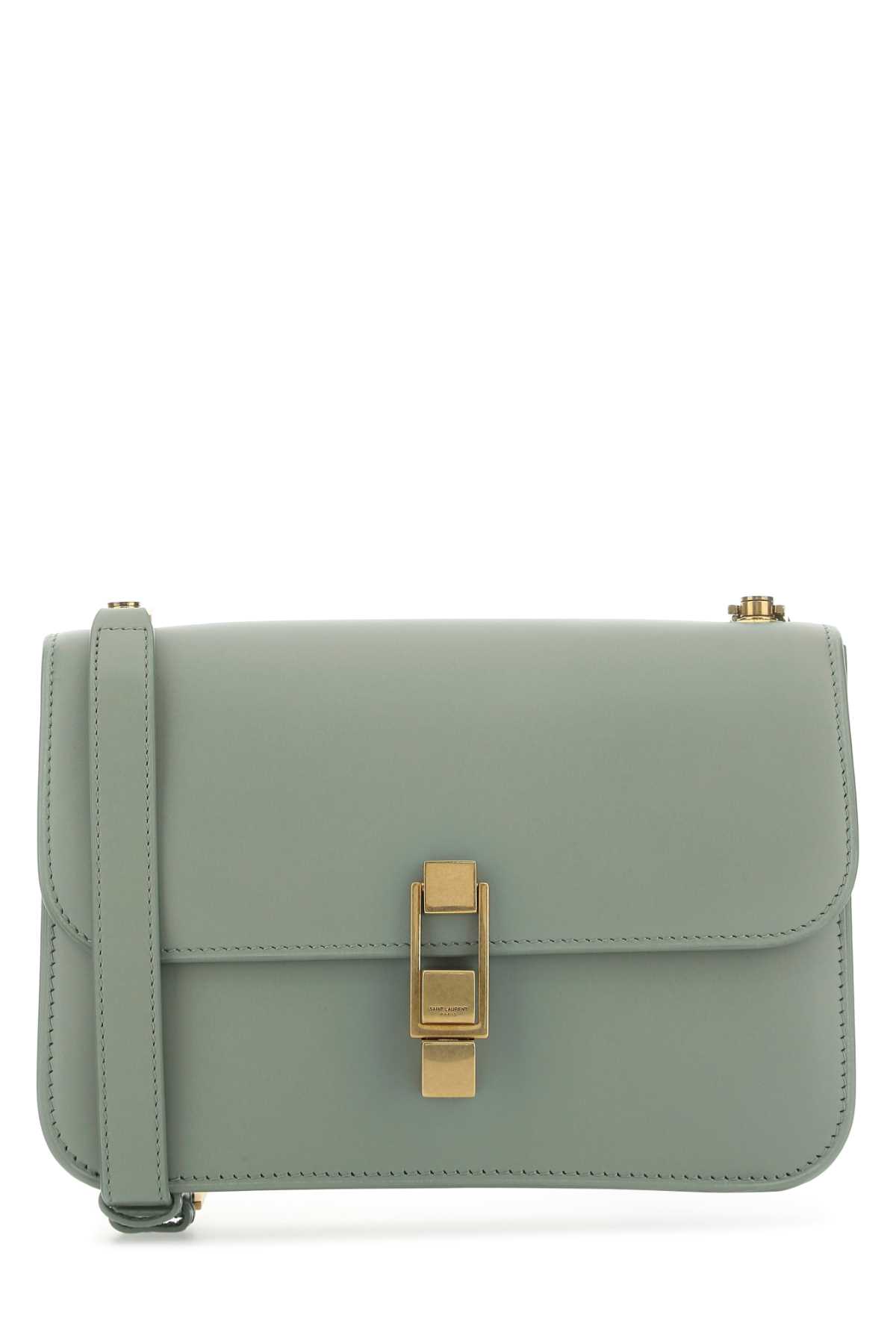 Shop Saint Laurent Sage Green Leather Carrã© Shoulder Bag In 1608