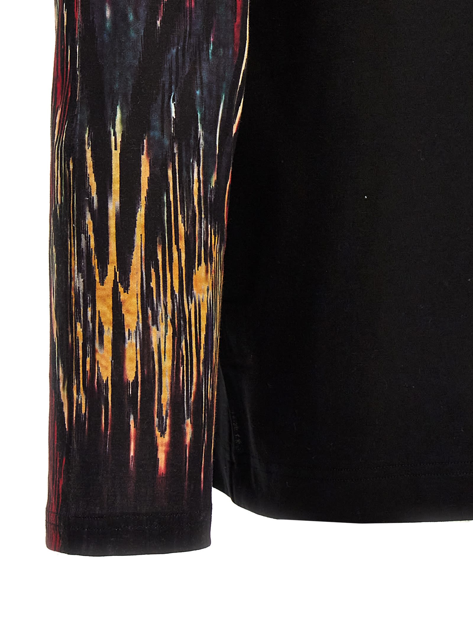 Shop Yohji Yamamoto Contrast Sleeve T-shirt In Black