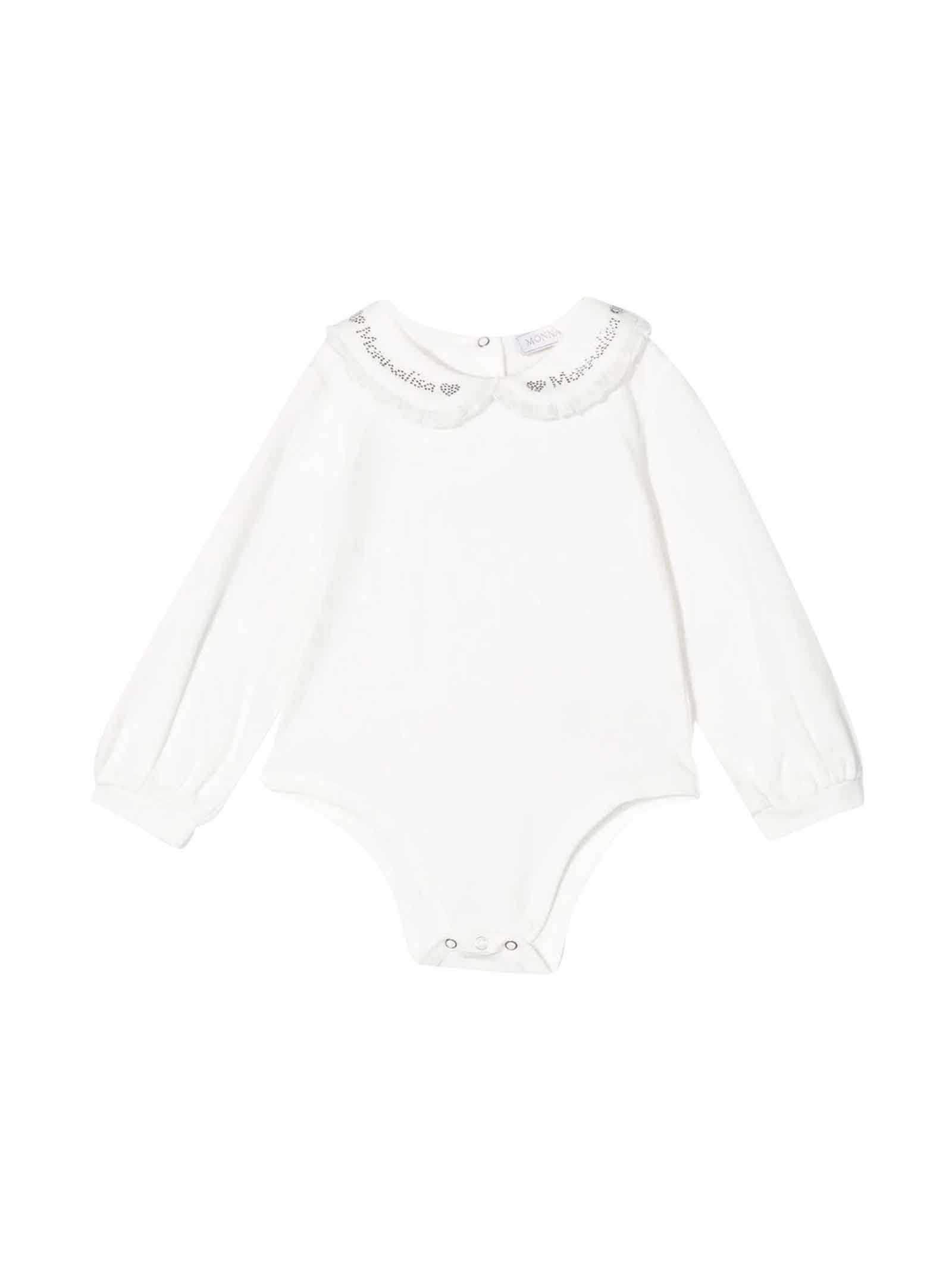 Monnalisa White Body Shirt Baby Girl