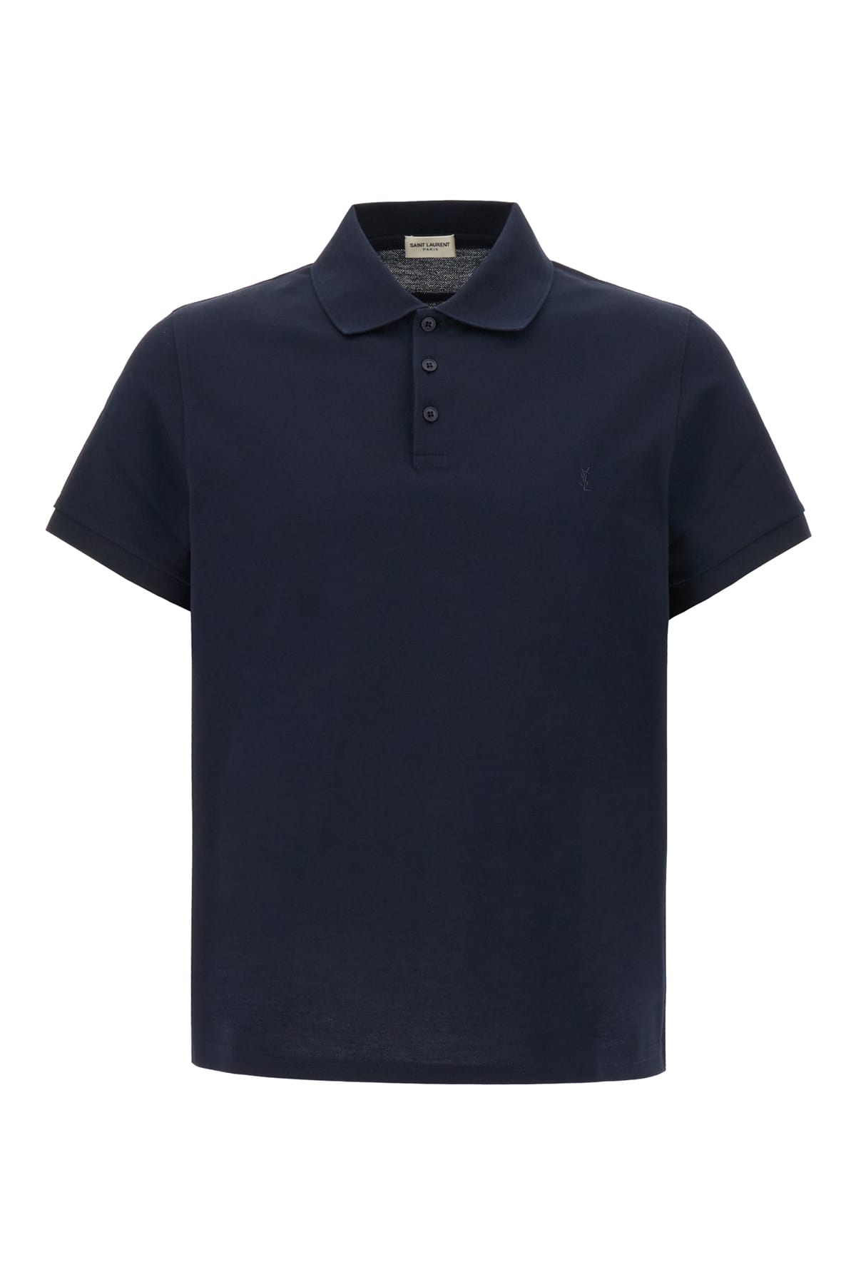 Saint Laurent Navy Blue Piquet Polo Shirt In 4240