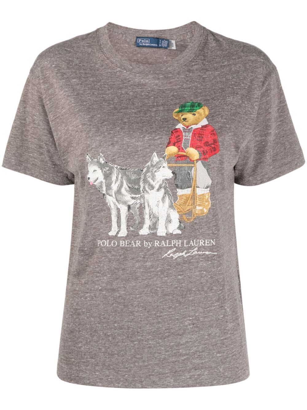 Polo Ralph Lauren Sleigh Bear T-short Sleeve-t-shirt In Heather Grey