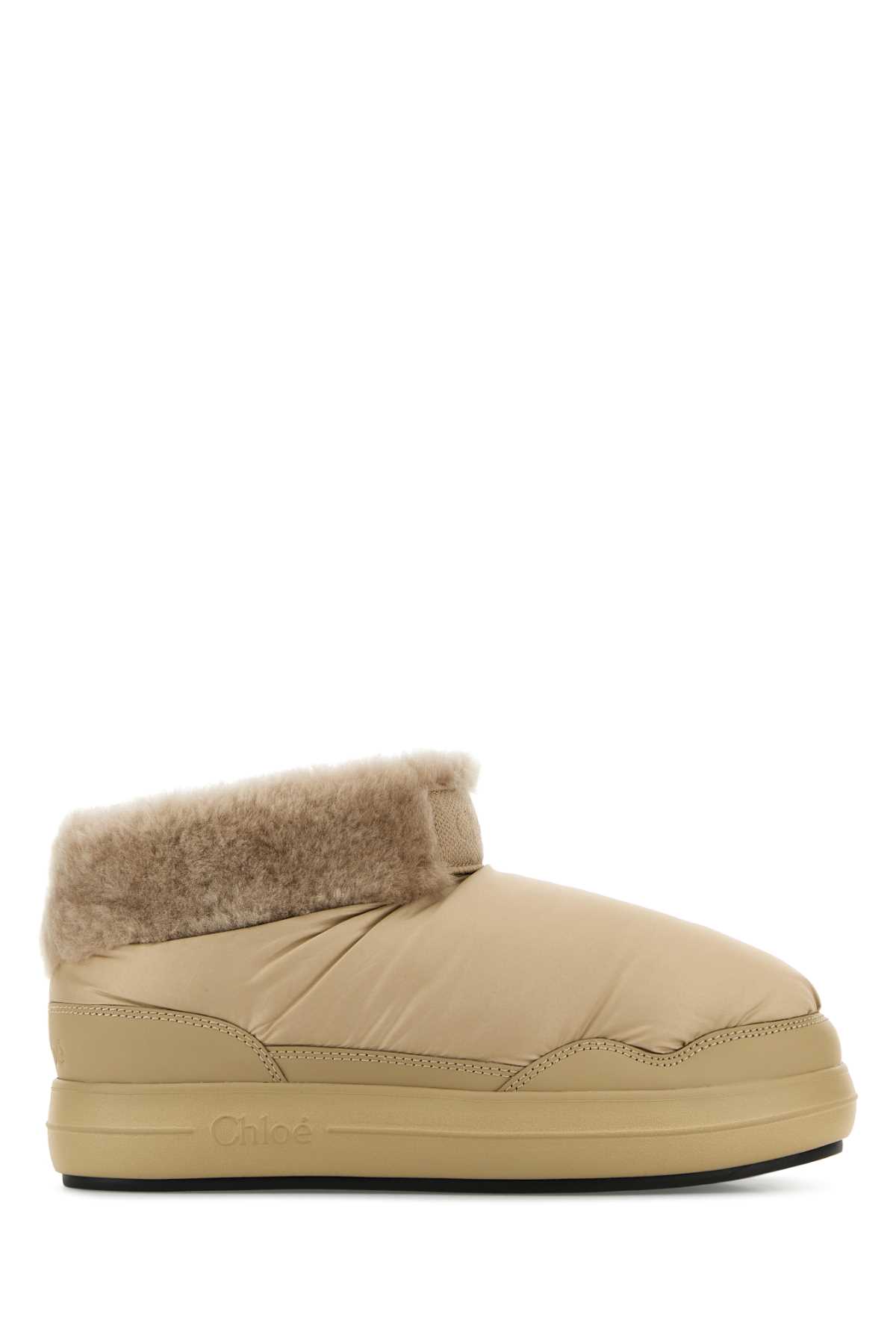 Chloé Beige Fabric Ankle Boots