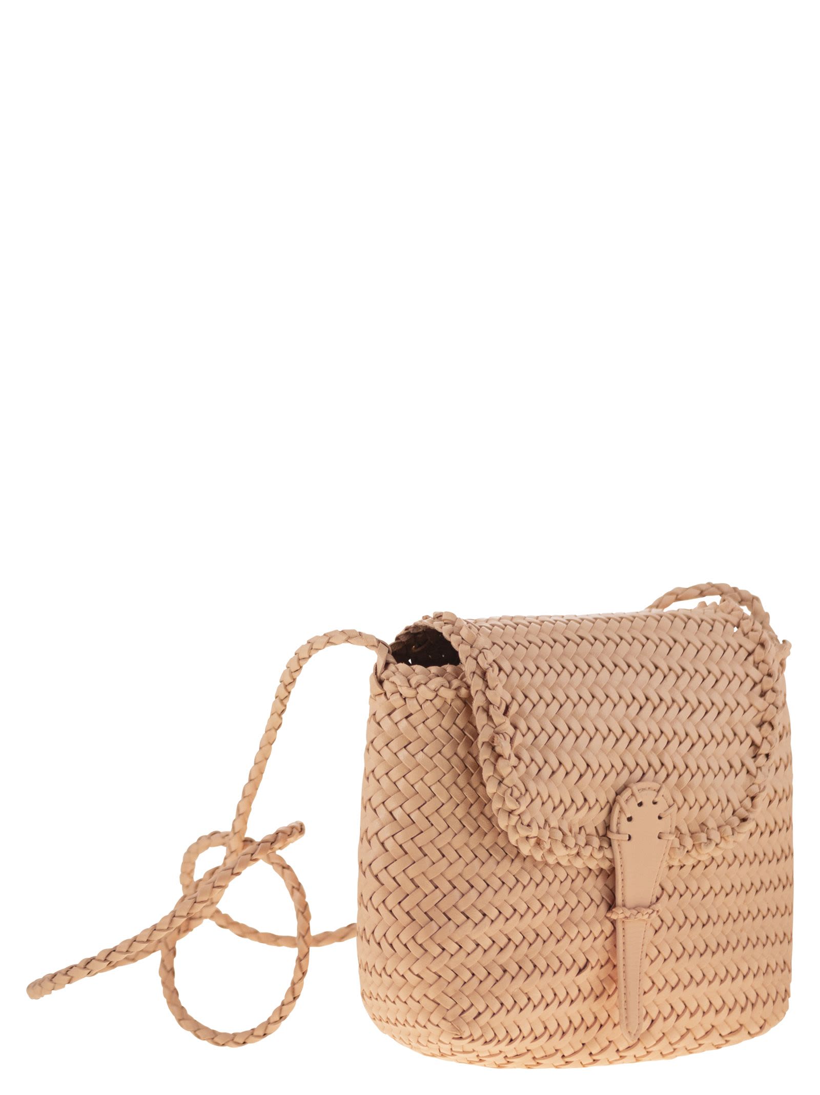 Dragon Diffusion Mini City Bag - Woven Leather Bag In Pink