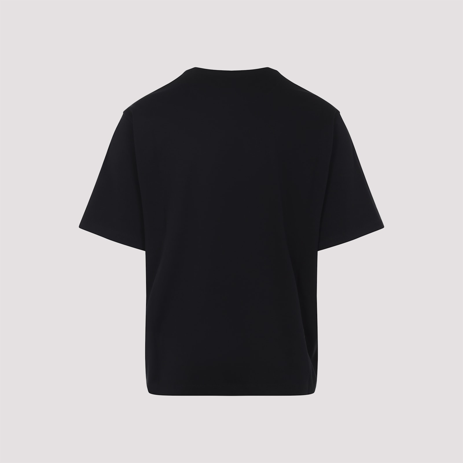 Prada Black Cotton T-shirt With Minimalist Design And Logo Detail In Black