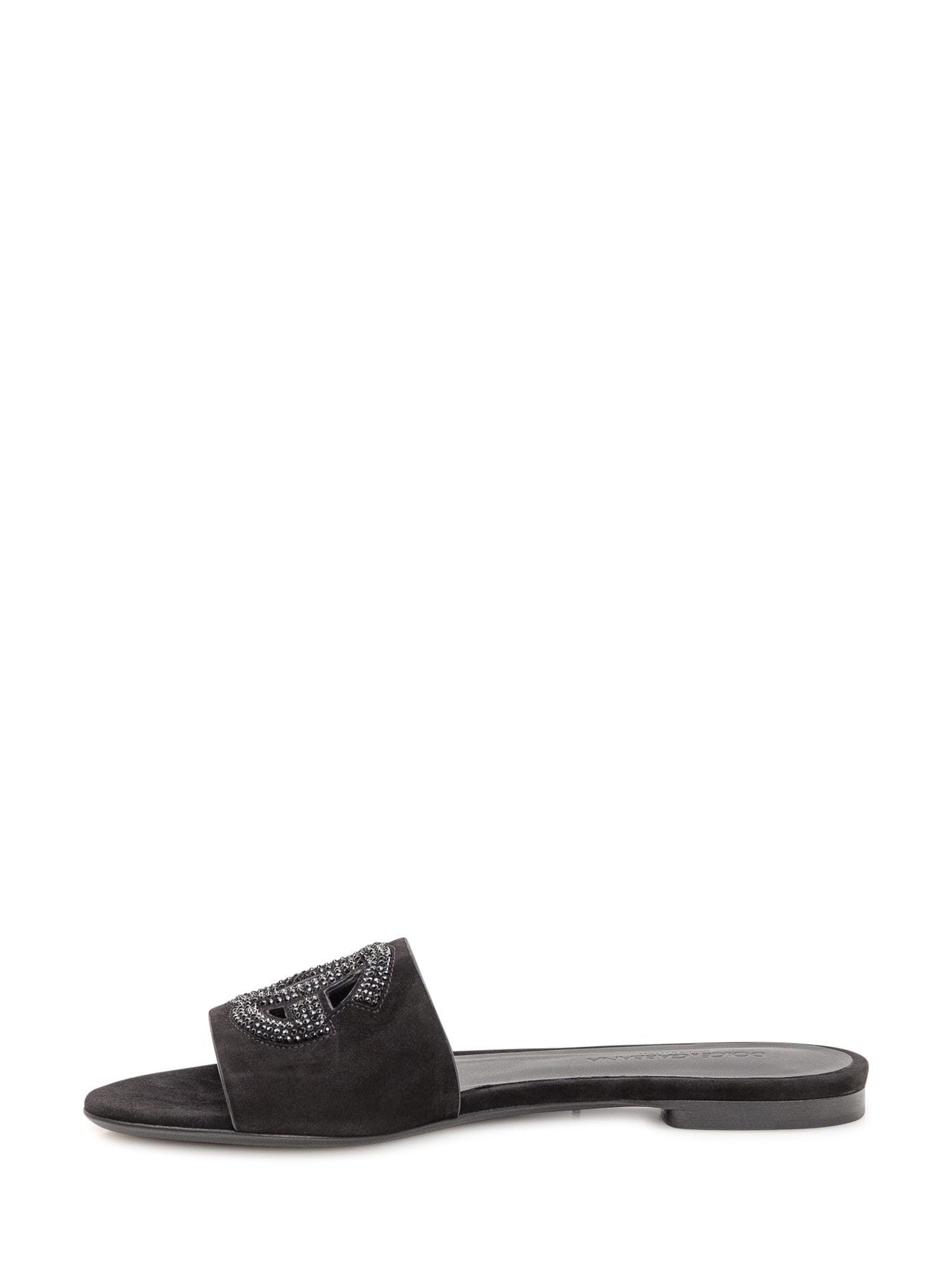 Dolce & Gabbana Dolce&gabbana Women Dg Logo Rubber Beachwear Sliders In Black
