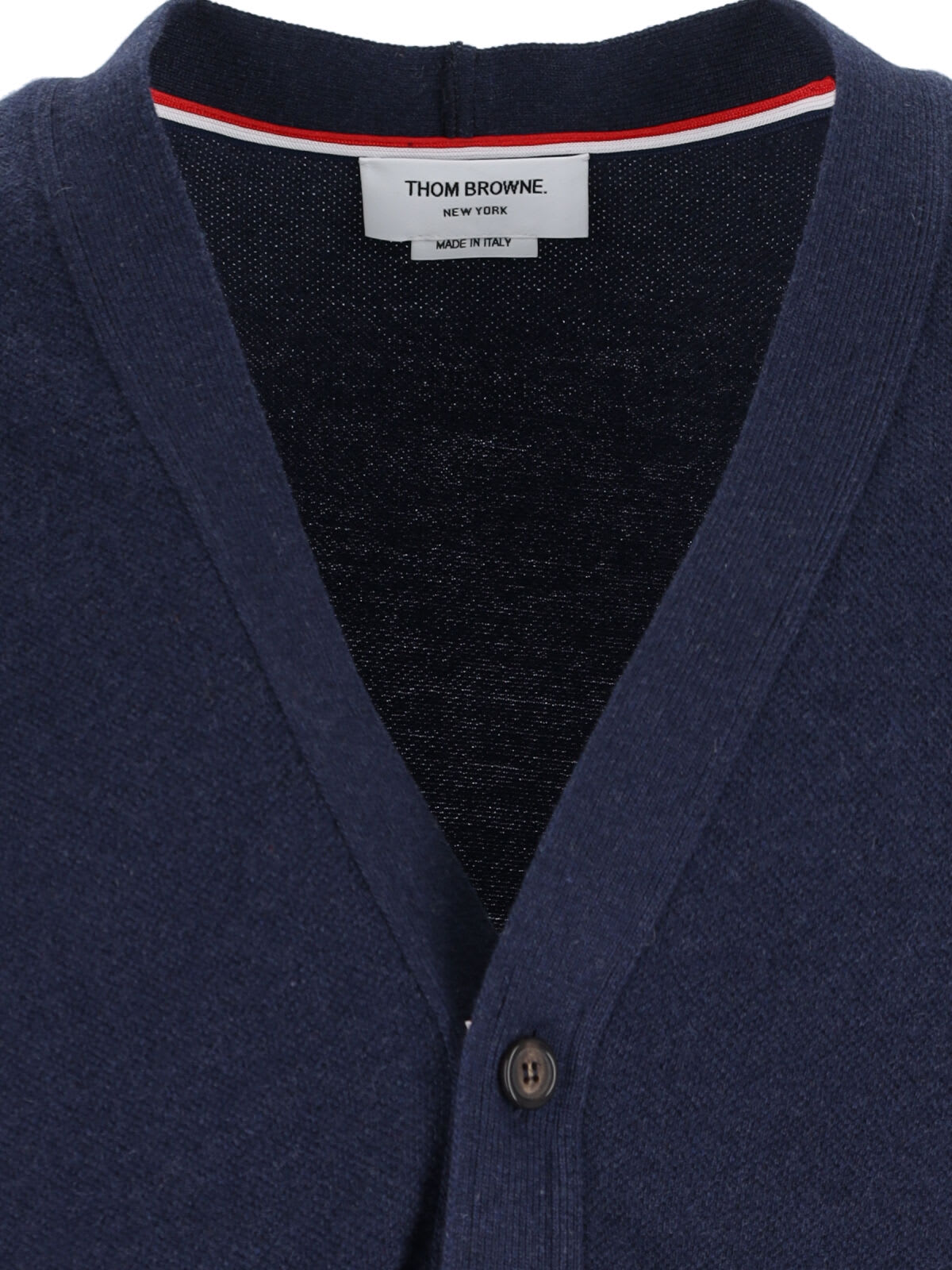 Thom Browne Knitwear With V-neckline And Ribbed Finish