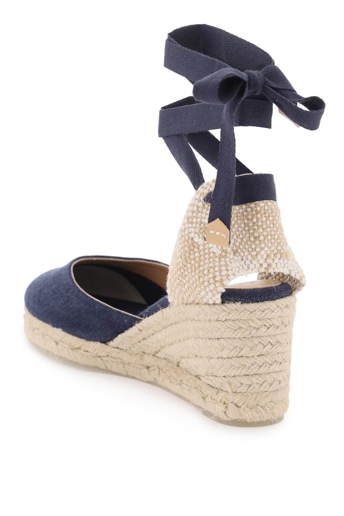 Shop Castaã±er Carina Wedge Sandals In Clear Blue