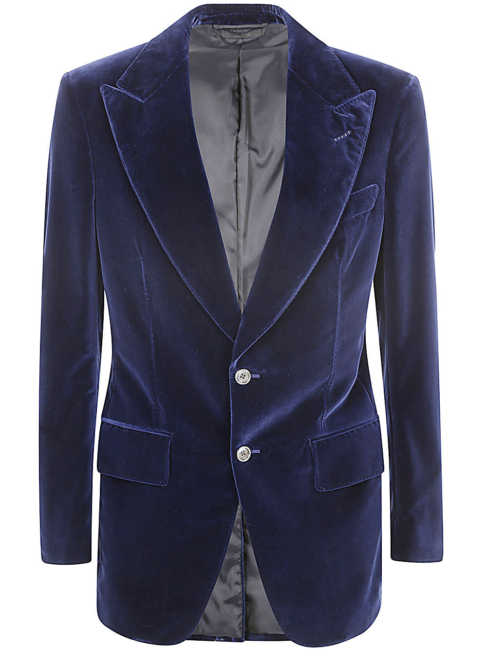 Shop Tom Ford Compact Light Velvet Atticus Jacket In Indigo