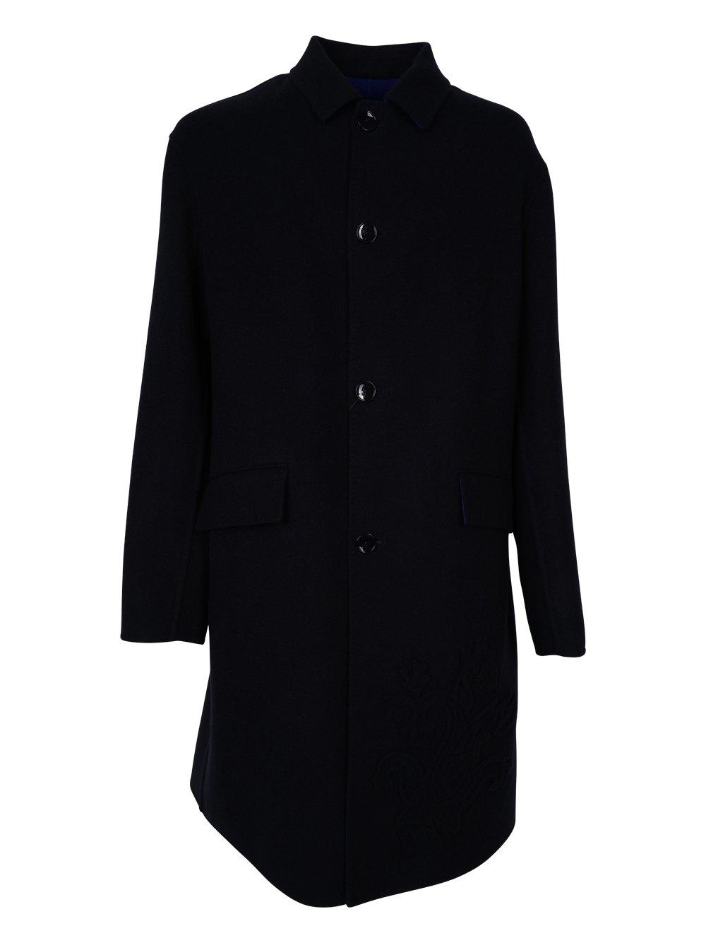 Shop Etro Double-sided Deconstructed Coat In Blu