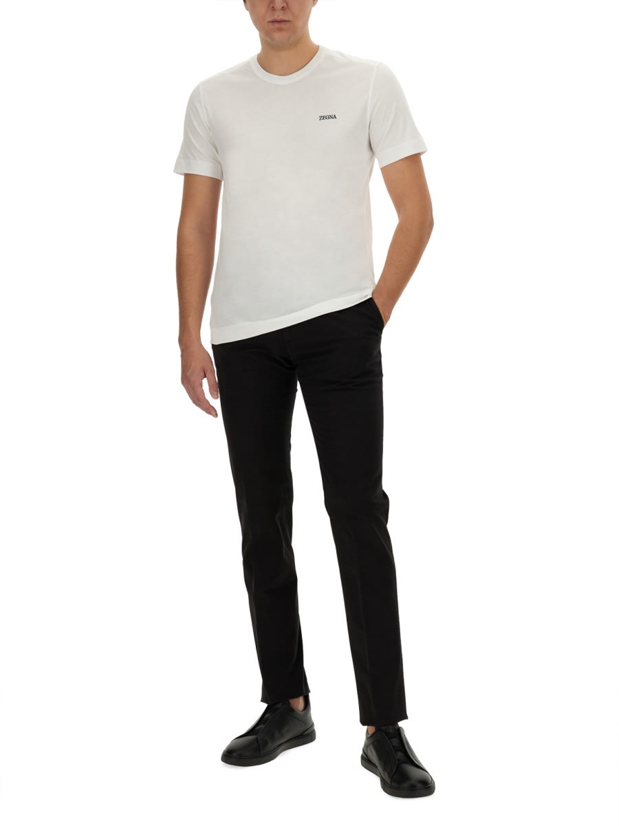 Shop Zegna T-shirt With Logo In White