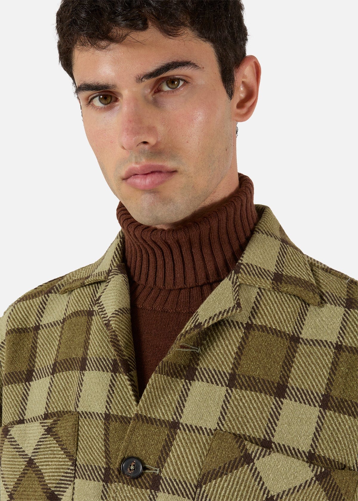 Doppiaa Aabba Plaid Overshirt In Green