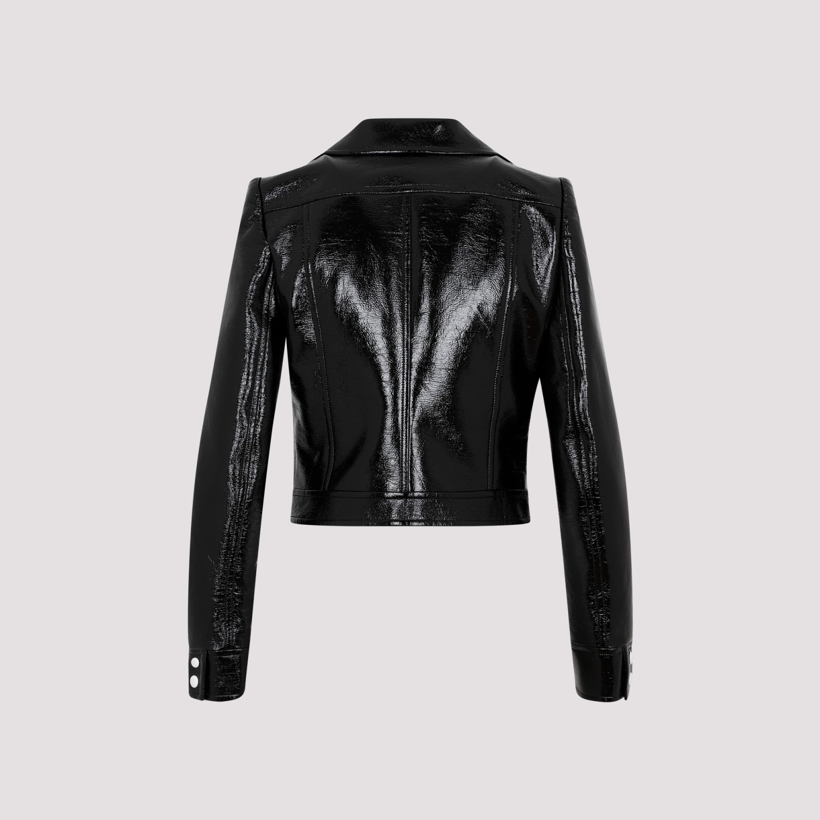Courrèges Re-edition Vinyl Effect Jacket In Black