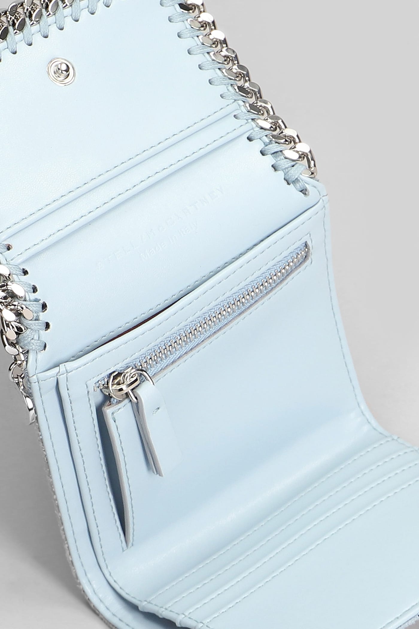 Stella Mccartney Wallet In Cyan Polyester In Cyan
