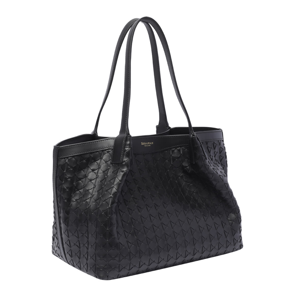 Shop Serapian Small Secret Mosaico Shoulder Bag In Black