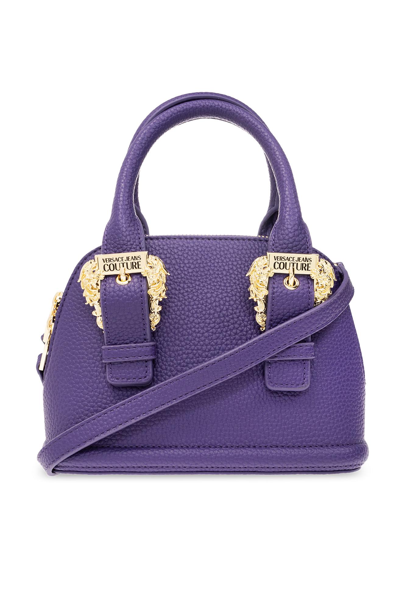 Versace Jeans Couture Shoulder Bag With Logo In Purple