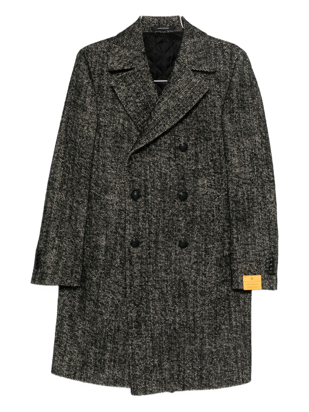 Tagliatore Long Sleeve Coat Notched Lapels Pockets In Black