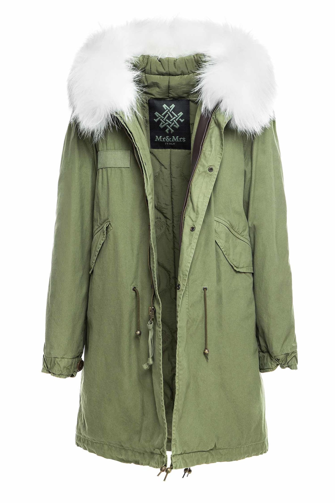 Mr & Mrs Italy Exclusive Fw20 Icon Parka: Army Jazzy Parka Raccoon Fur