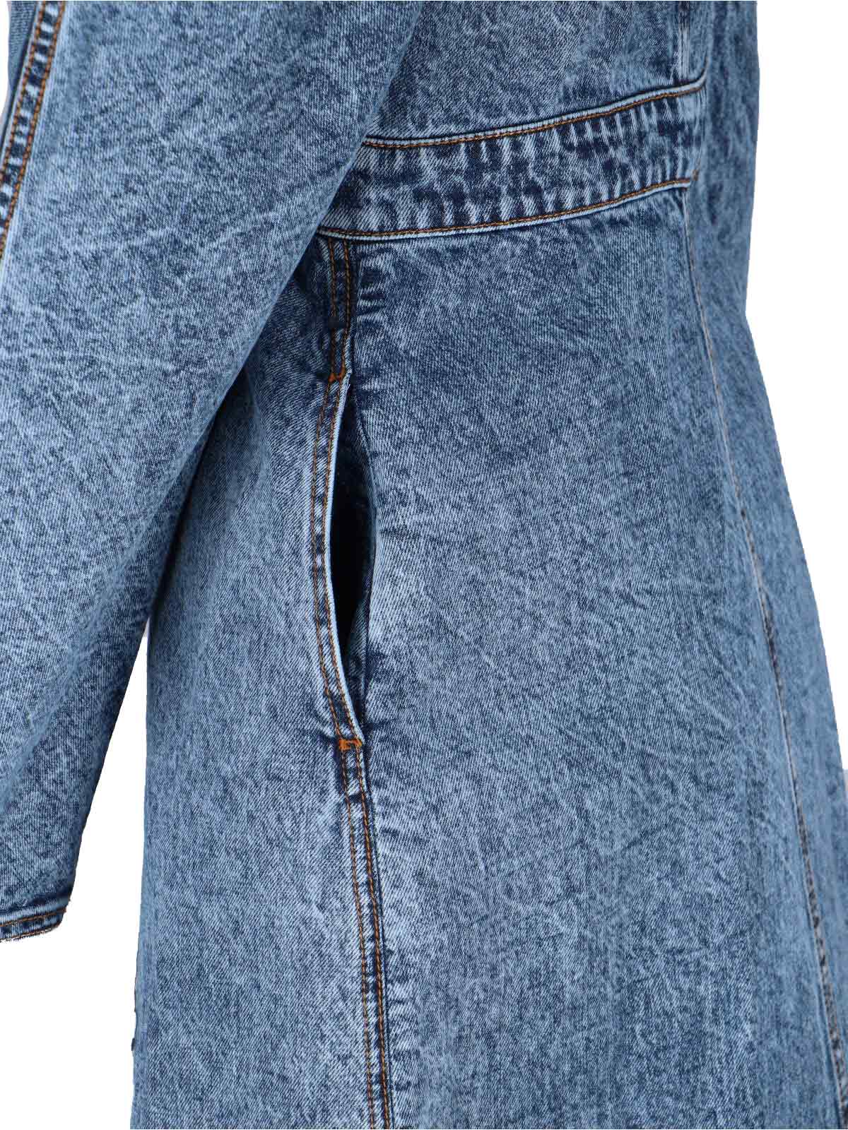 Alaïa Spiral Denim Trench In Blue