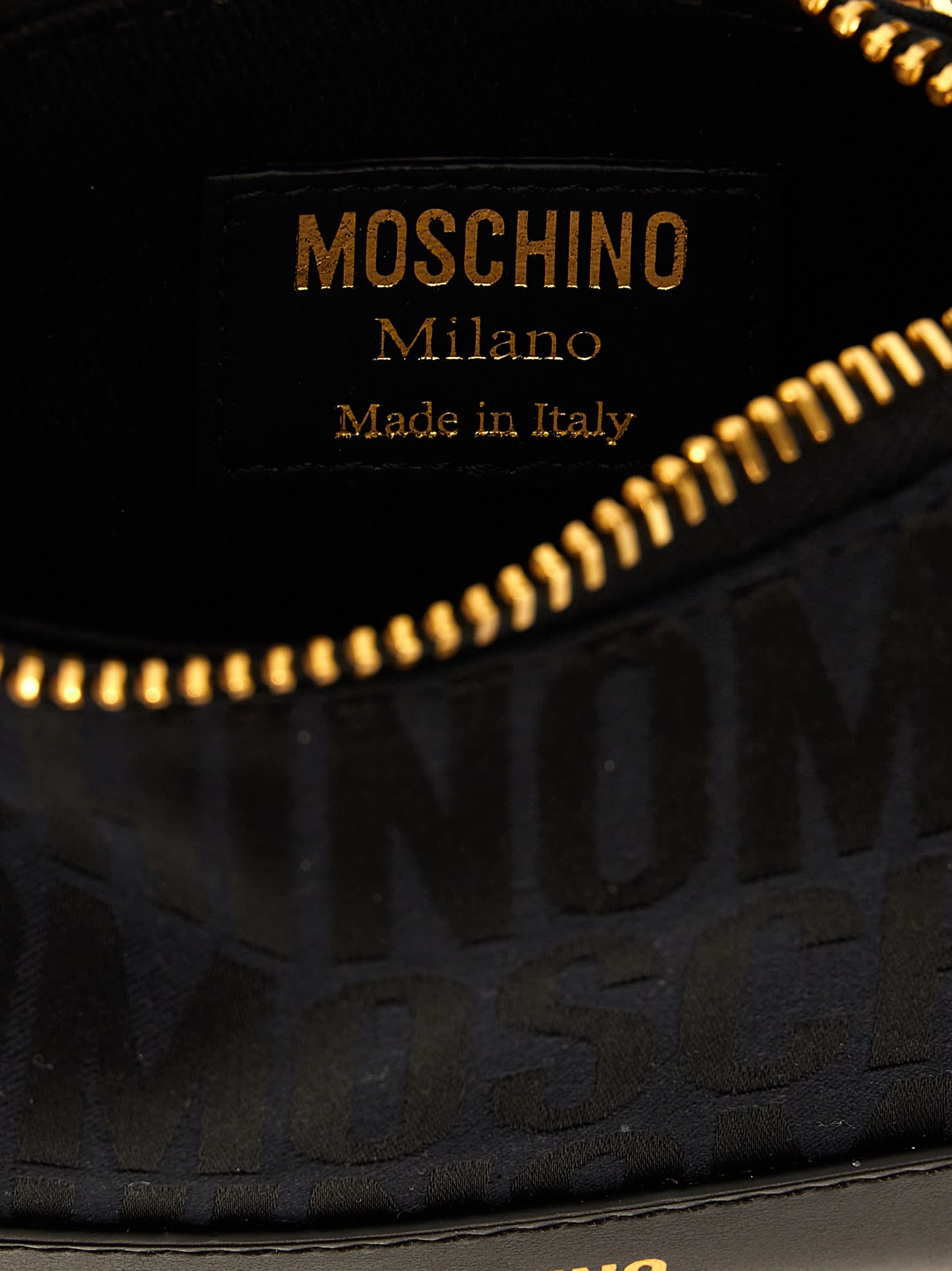 Shop Moschino Logo Handbag In Black