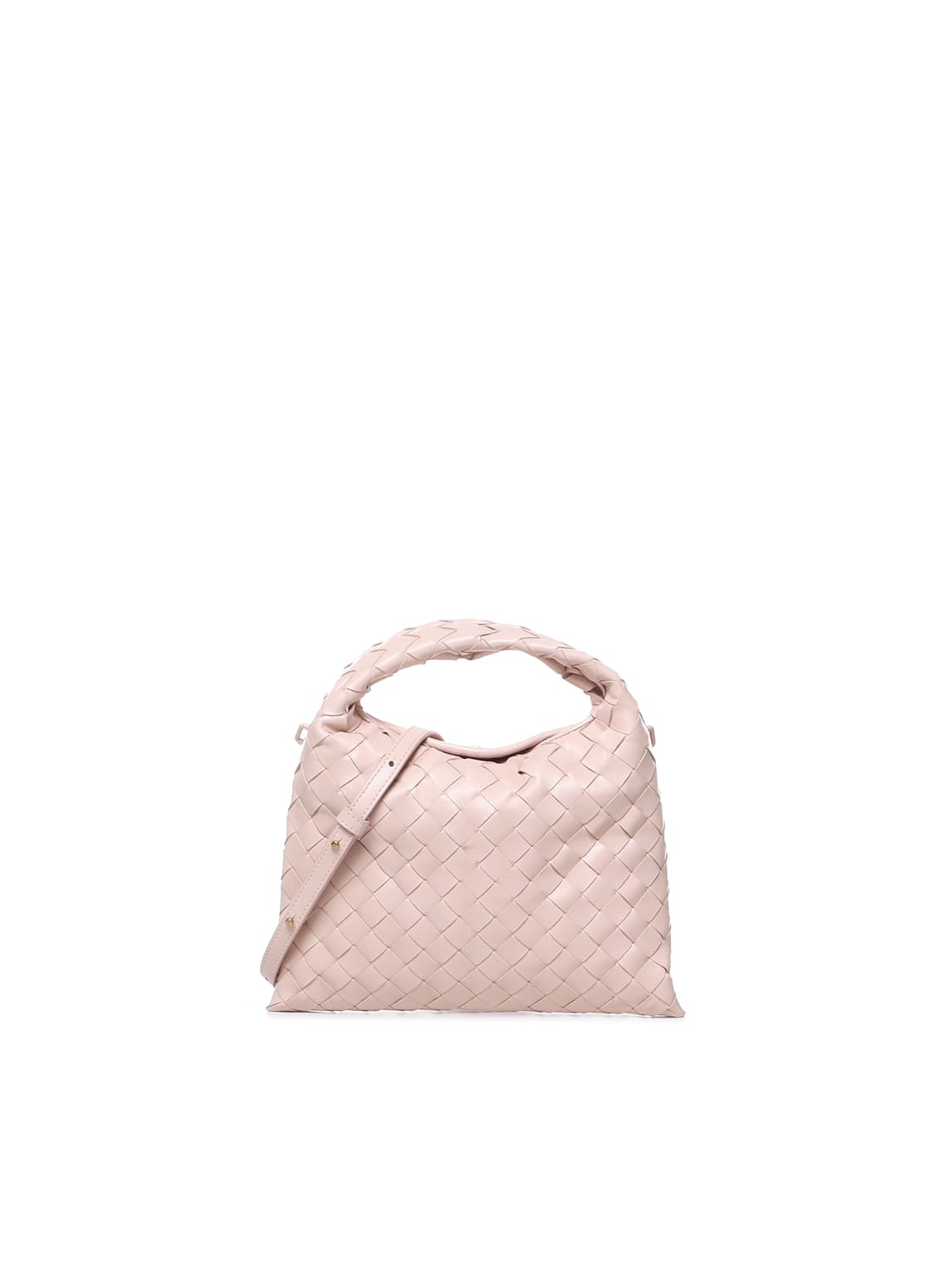 Shop Bottega Veneta Mini Hop Bag In Calfskin In Petale M Brass