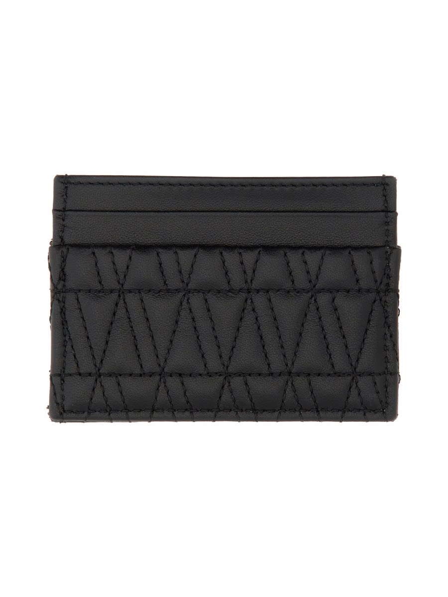 Shop Versace Card Holder Virtus In Black