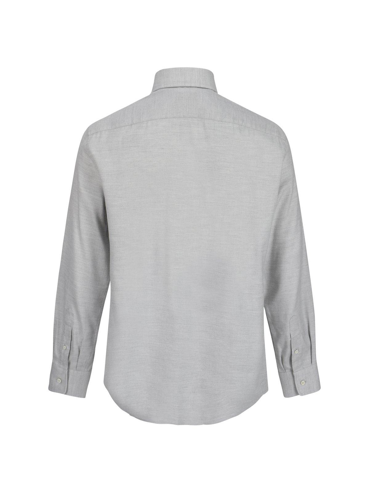 Shop Brunello Cucinelli Herringbone Twill Shirt In Perla