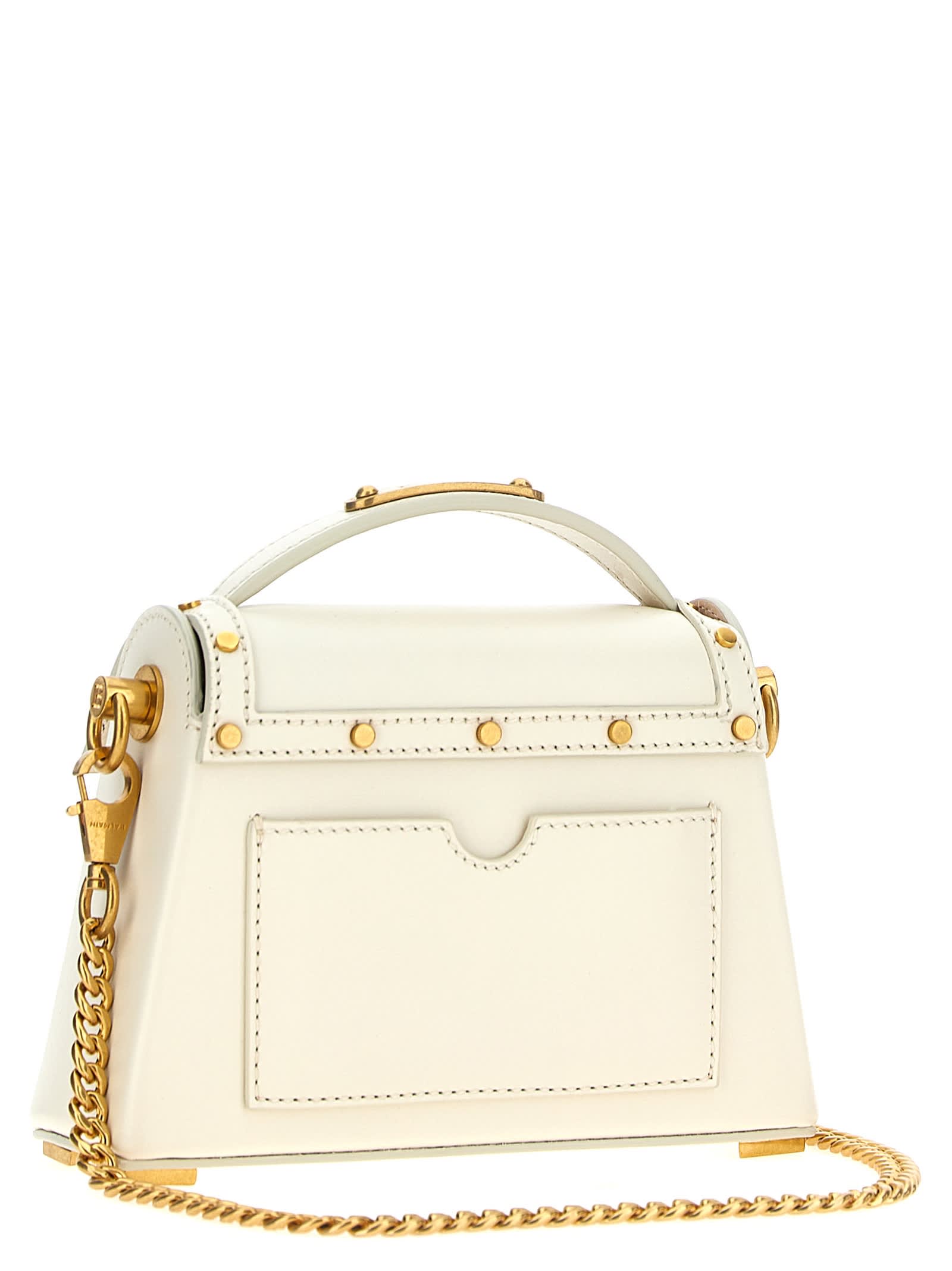 Shop Balmain B-buzz Dinasty Small Handbag In Beige