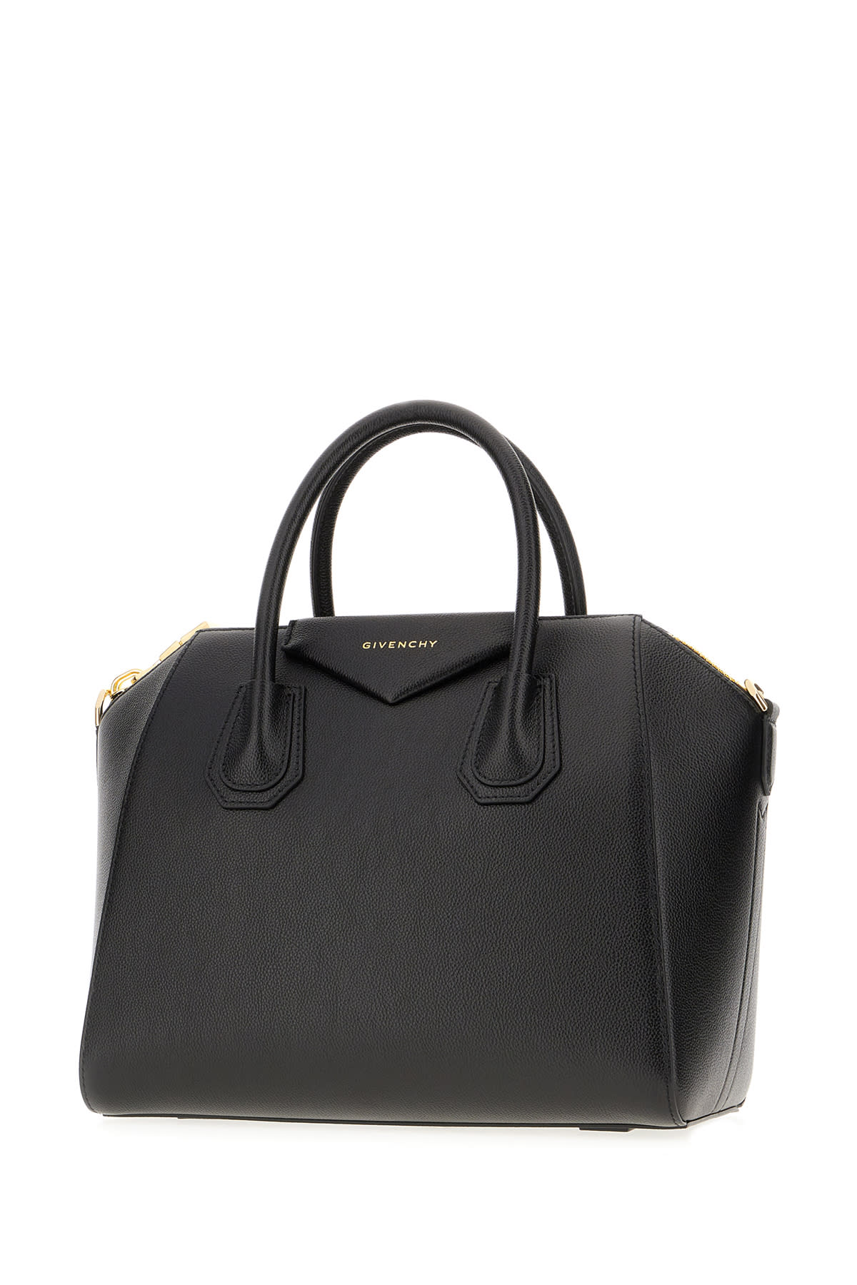 Shop Givenchy Black Leather Small Antigona Handbag