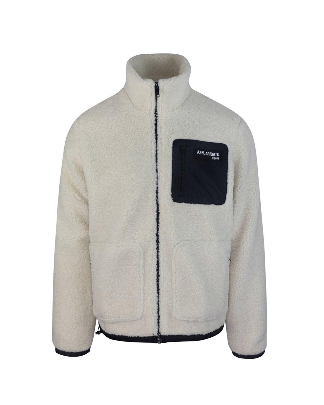 Shop Axel Arigato Billie Zipped Fleece Jacket In Neutro