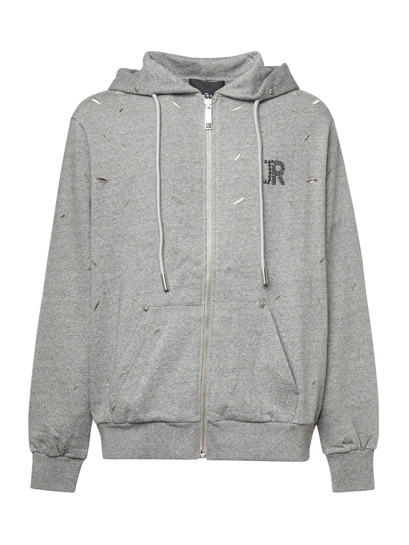 John Richmond Sweatshirt With Zipper And Logo In Grey