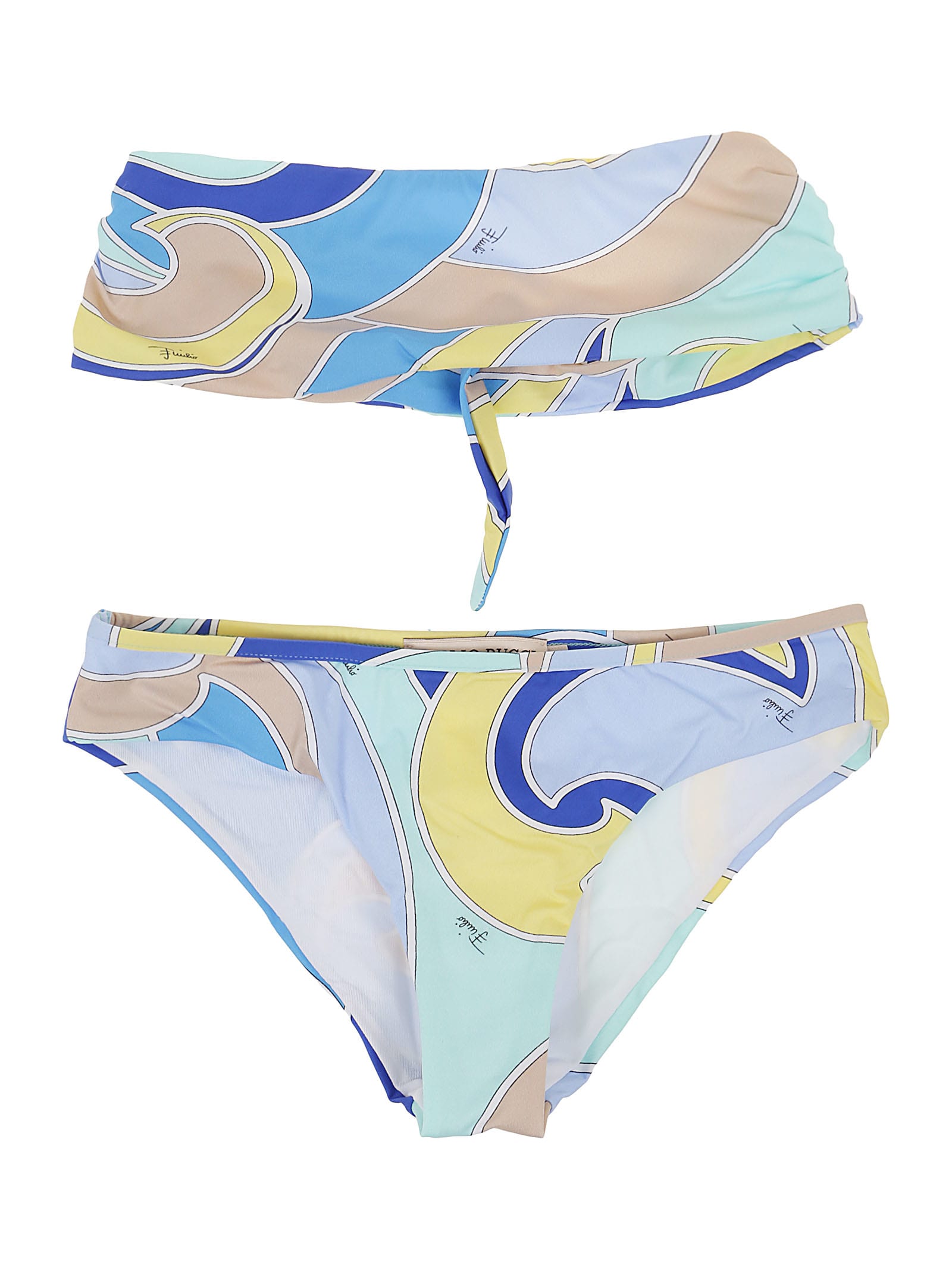 Emilio Pucci Kids' Swimsuit In Gl Azzurro Giallo