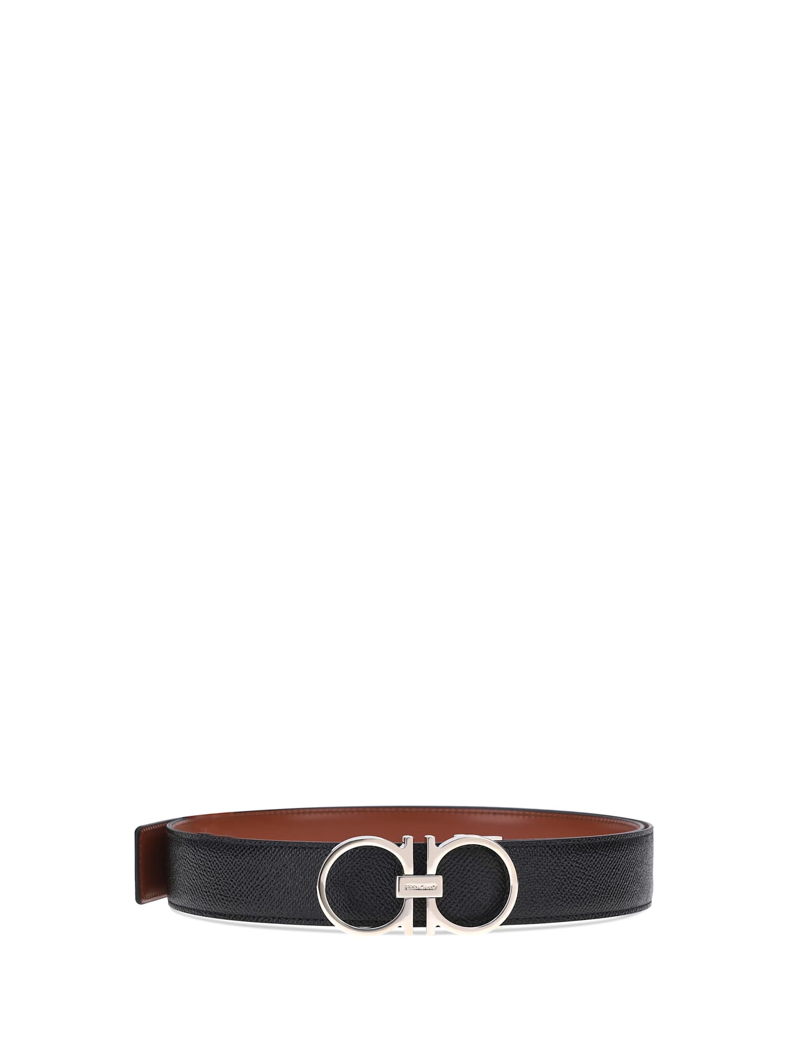 Ferragamo Reversible Gancini Belt In Black