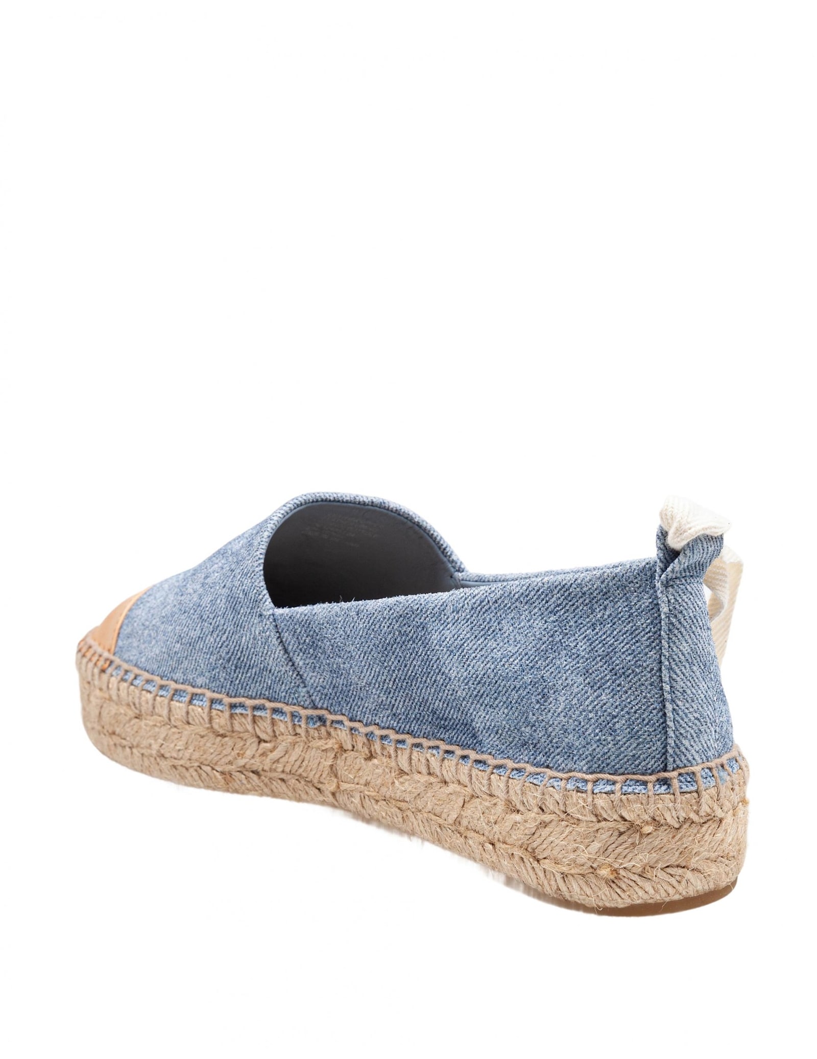 Tory Burch Bicolor Denim Ankle-wrap Espadrilles In Blue