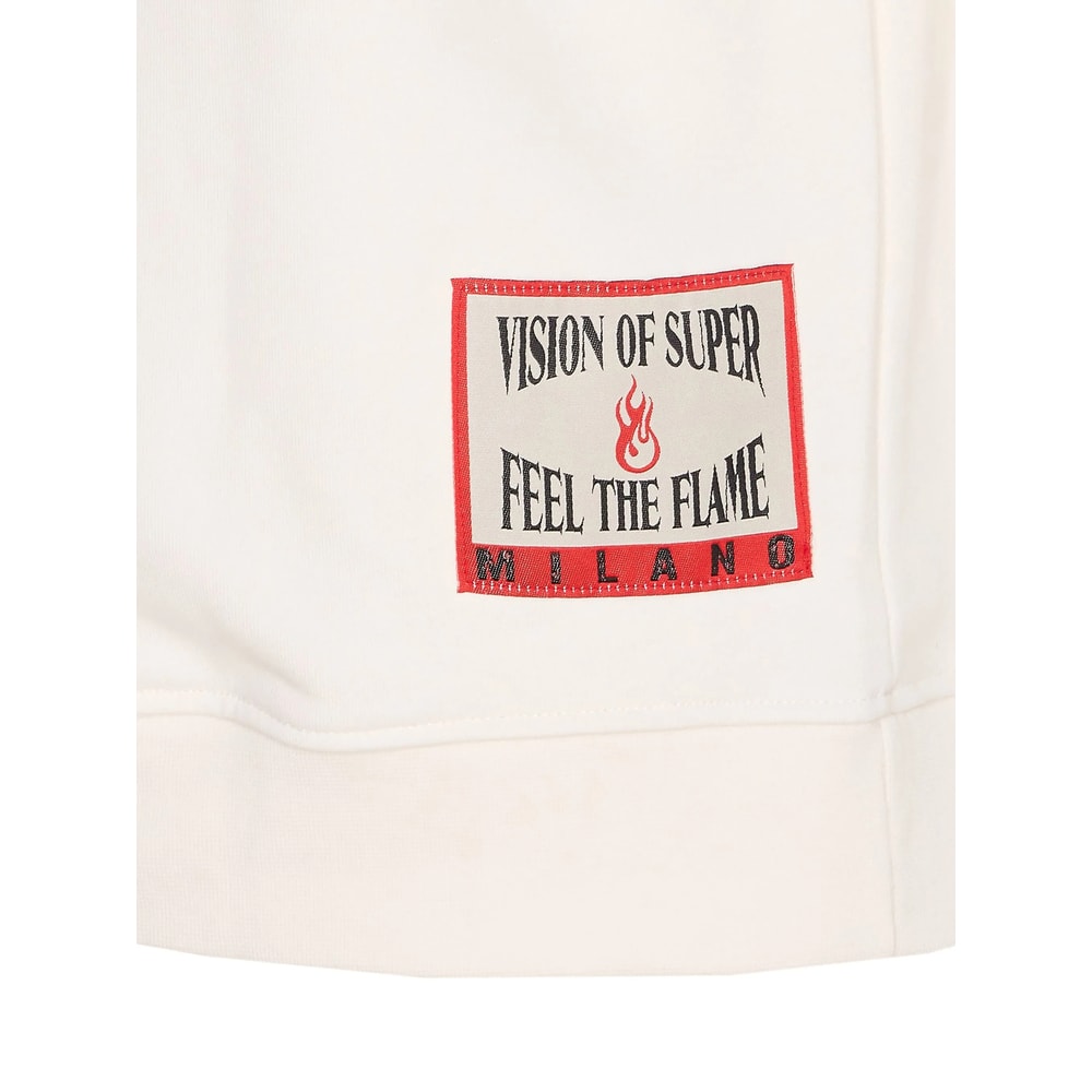 Vision Of Super Hoodie With Embroidered Flame In Neutral
