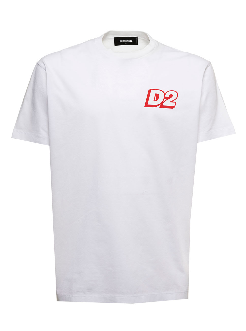Dsquared2 White Cotton T-shirt With D-squared2 Mans Logo Print