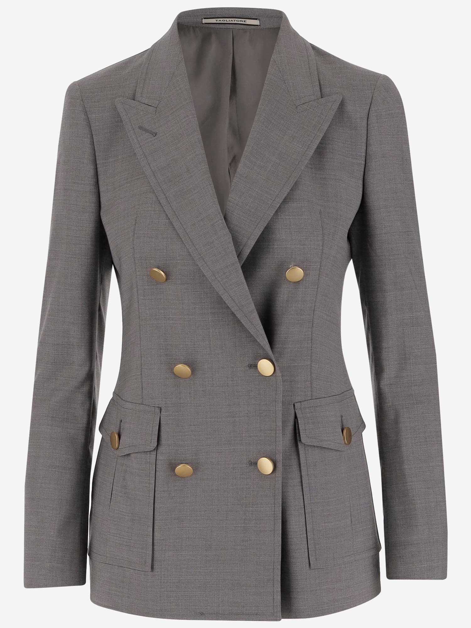 Double-breasted Stretch Wool Jacket - Tagliatore - Modalova
