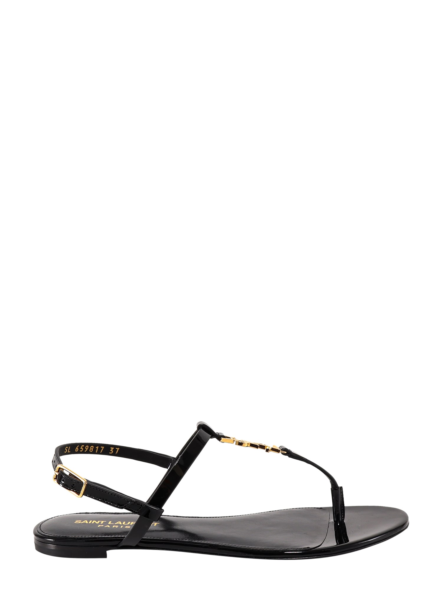 Shop Saint Laurent Cassandra Sandals In Black