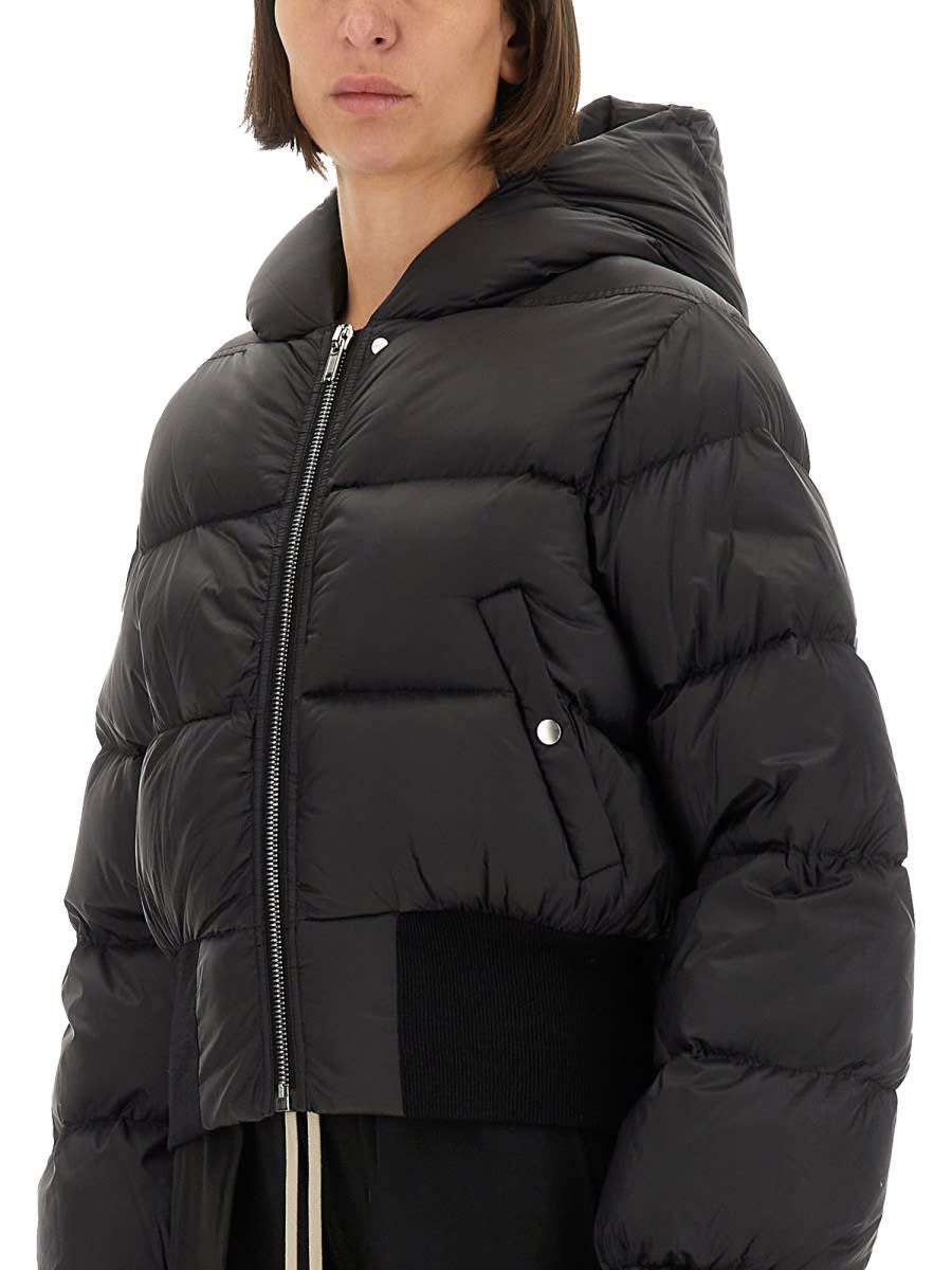 Rick Owens Down Jacket With Hood In Black