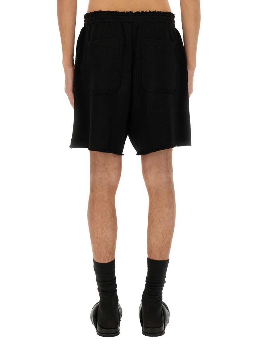 Helmut Lang Cotton Shorts With Back Pockets And Elastic Waistband In Black