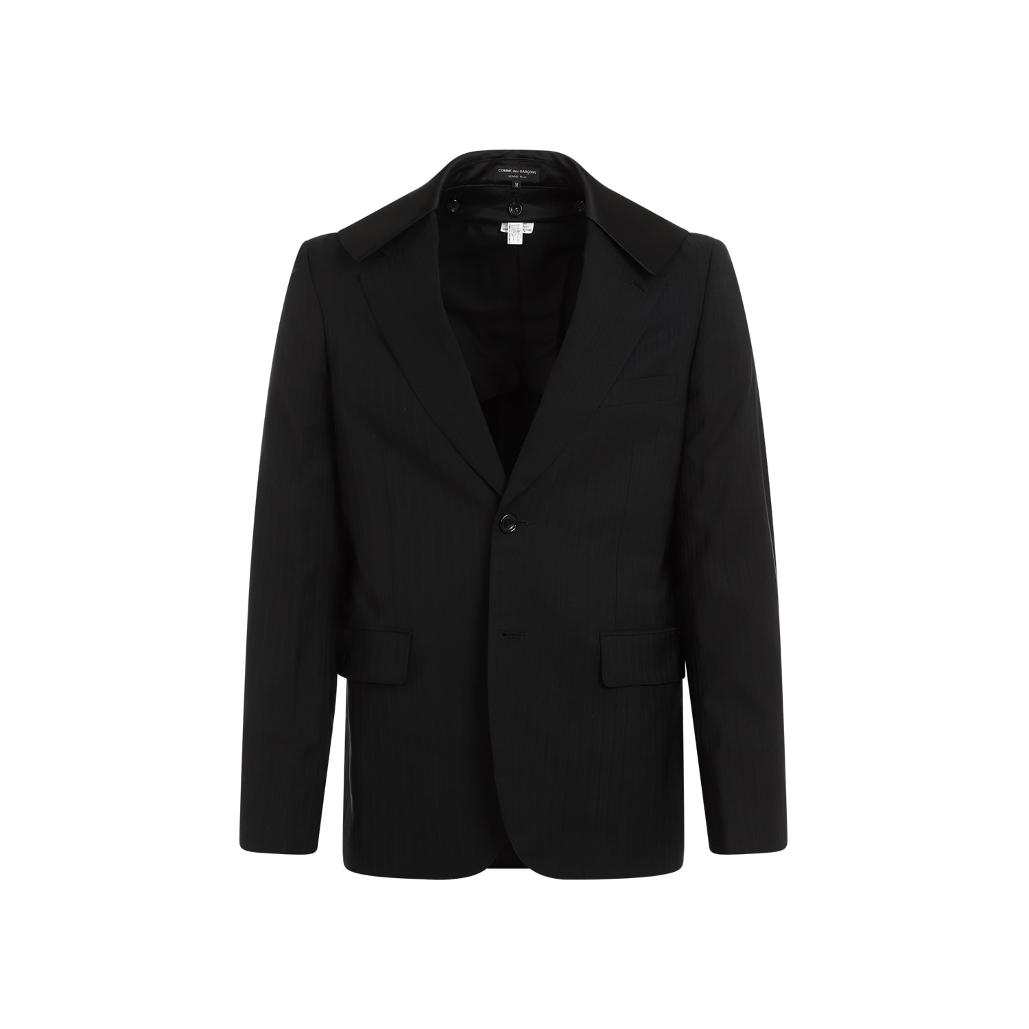 Shop Comme Des Garçons Homme Deux Wool Jacket In Black Black