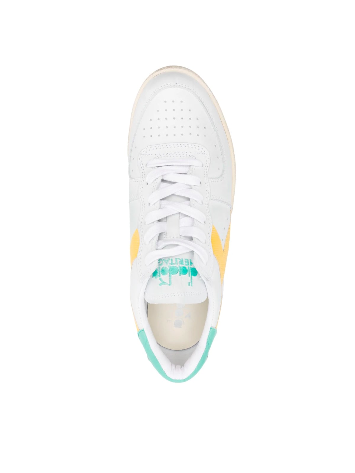 Shop Diadora Mi Basket Low Used Sneaker In White Empire Yellow