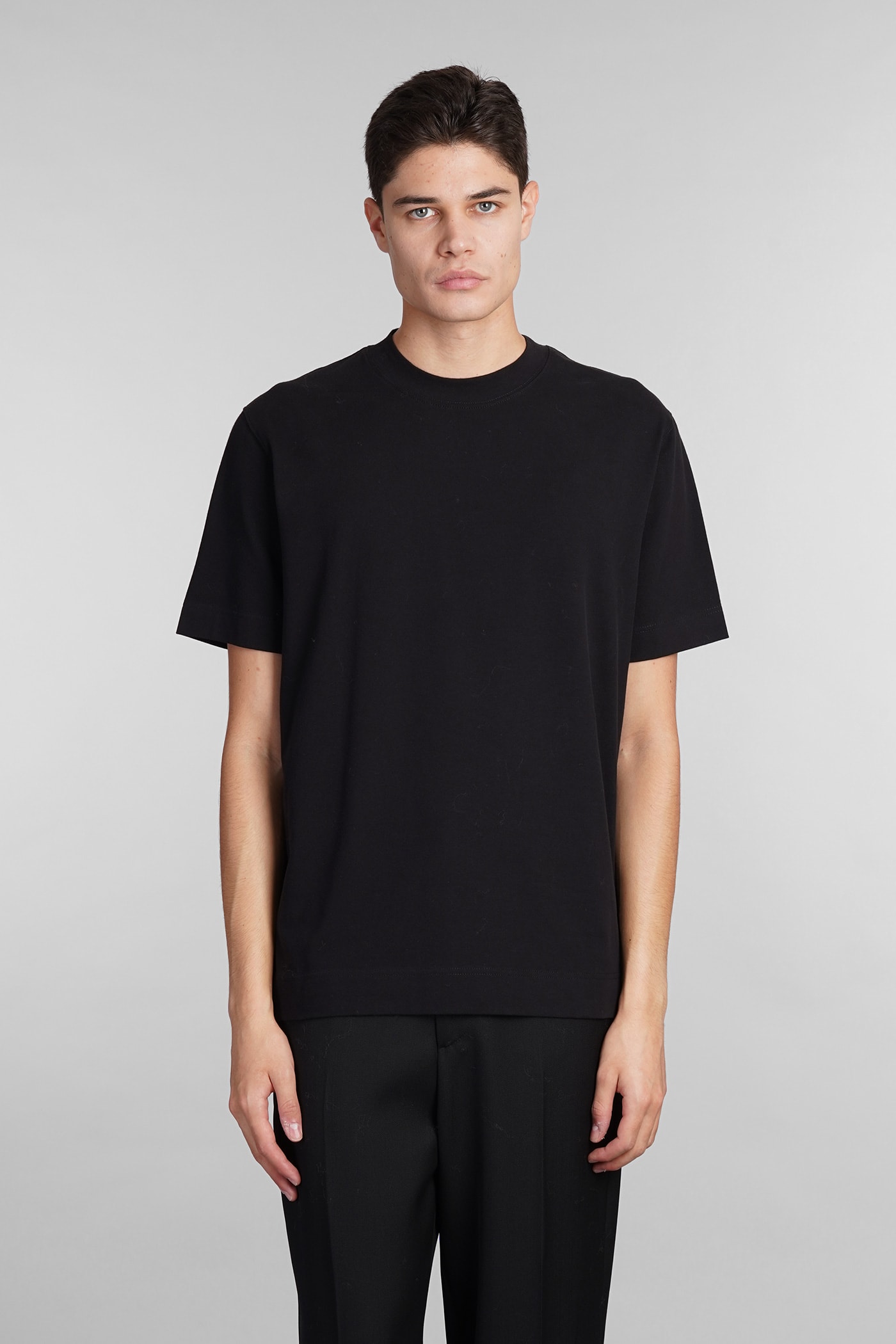 T-shirt In Black Cotton