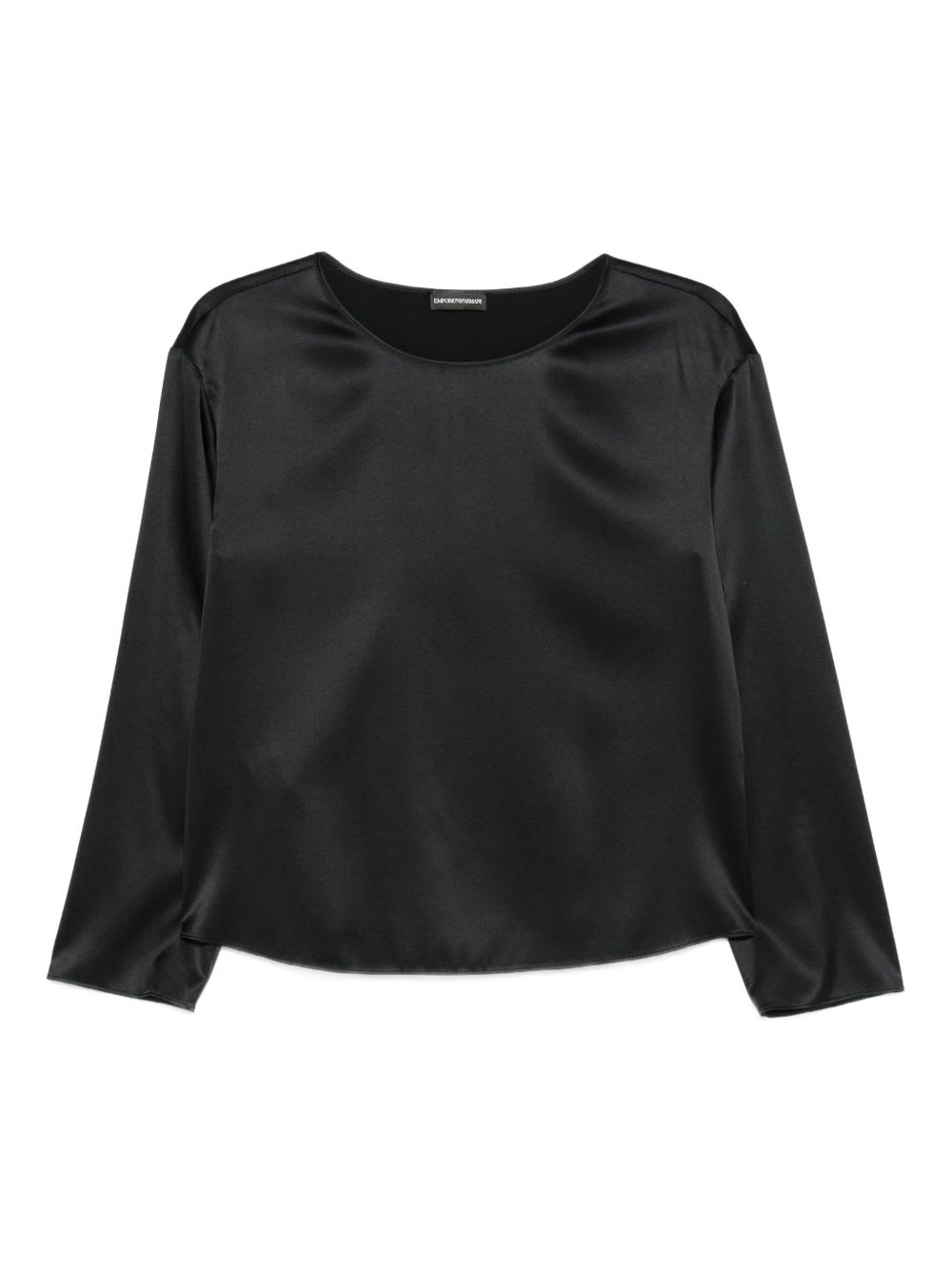 Emporio Armani Silk Top In Black