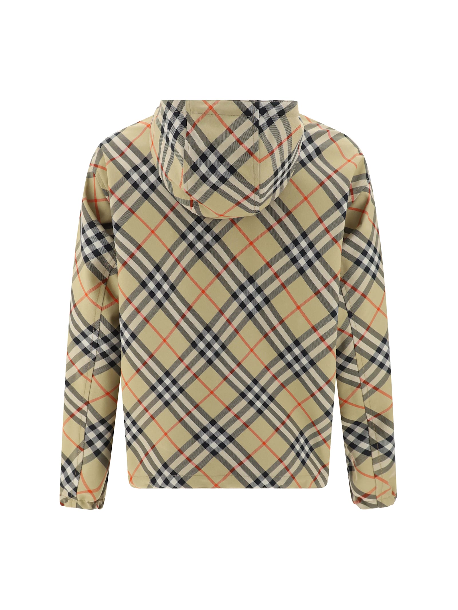 Shop Burberry Anorak Reversible Jacket In Sand Ip Check